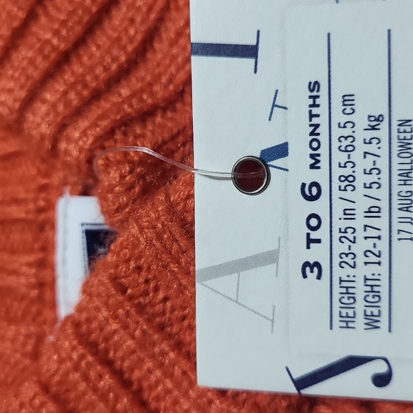 Janie and Jack bright orange sweater cape with gold button detail - Picture 2 of 2